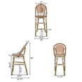 thumbnail image 3 of Grelton Outdoor Aluminum French Barstools, Set of 2, Rust, White, and Bamboo Finish, 3 of 9