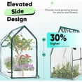 thumbnail image 2 of Quictent Portable Mini Cloche Greenhouse w/ Elevated Bottom, Reinforced High Light Transmission Waterproof UV-Resistant Hot House for Indoor Outdoor, 36" x 18" x 33", Clear, 2 of 8
