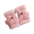 thumbnail image 4 of Guantes de invierno sin dedos Yuyangstore para mujer manoplas convertibles Rosa, 4 of 8