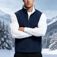 thumbnail image 6 of Stamzod Mens Fleece Vest Jacket Casual Full Zip Sherpa-Lined Jackets Warm Sleeveless Coat Vests with Pocket Dark Blue-2 XL, 6 of 6
