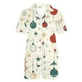 thumbnail image 4 of purcolt Women's Christmas Pajama Sets Snowflake Santa Print Short Sleeve Button Down Shirt and Shorts 2 Piece Pjs Soft Sleepwear Nightwear S-XXL, 4 of 5