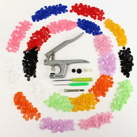 350 Set Snap Fastener Pliers Tool Kit KAM T5 Buttons Plastic Resin Press Stud Fastener with Snap Pliers Buckle Clasp Clamp Srcew Driver Kit For DIY Cloth Diaper