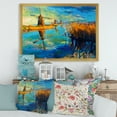 thumbnail image 3 of Designart 'The Deep Blue Lake And Windmills' Nautical & Coastal Framed Art Print, 3 of 4