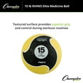 thumbnail image 3 of Champion Sports Rhino Elite Medicine Ball (15 pounds), Yellow, 3 of 5