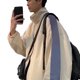 thumbnail image 4 of Chaqueta con estampado de letras para hombre, prendas de vestir deportivas informales de moda simples con cremallera y bolsillo para citas de viaje, 4 of 8