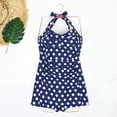 thumbnail image 6 of Clearance! Hontri Swimwears One Pieces Women Swimsuits with Shorts Boyleg Retro Bathing Suit Halter Swimwear Dark Blue,S, 6 of 9