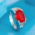 thumbnail image 2 of Created Men Sapphire Ring|Emerald|Ruby|Black Onyx Ring 925 Sterling Silver Men's Ring Pave CZ W/AAA Princess Cut Mens Wedding Band Mens Gemstone Ring，Women's Wedding Rings, 2 of 5