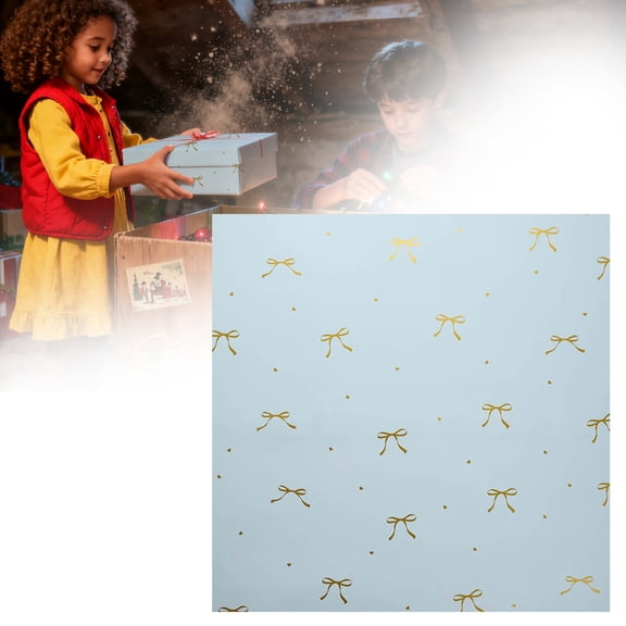 Gift Wrapping Paper,Thickened European Style Paper With Knotted Flowers And Bows Packaging Material