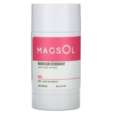 Magsol Magnesium Deodorant, Rose,  3.2 oz (95 g)