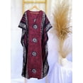 thumbnail image 6 of HAPPY BAY Women's Summer Loose Caftan Long Night Evening Gown Loungewear Dashiki House Dresses for Women 2X-3X Garnet, Tiny Suns, 6 of 6