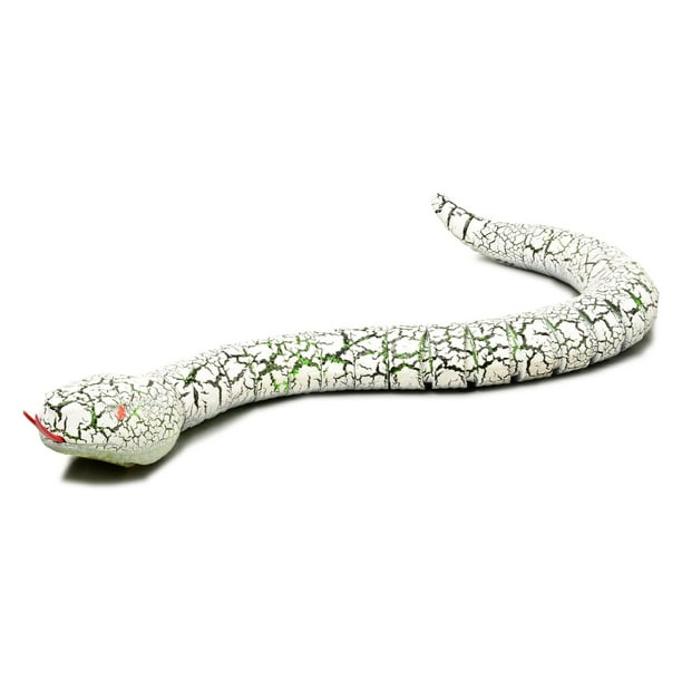 Juguete de serpiente RC de 15,5 pulgadas, juguete de serpiente de cascabel recargable por infrarrojo Abanopi Blanco