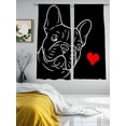 thumbnail image 3 of French Bulldog Sheer Curtains 2 Panels Set Love Heart Sheer Window Curtains Light Filtering Rod Pocket Voile Drapes for Bedroom Living Room 52"x63", 3 of 8