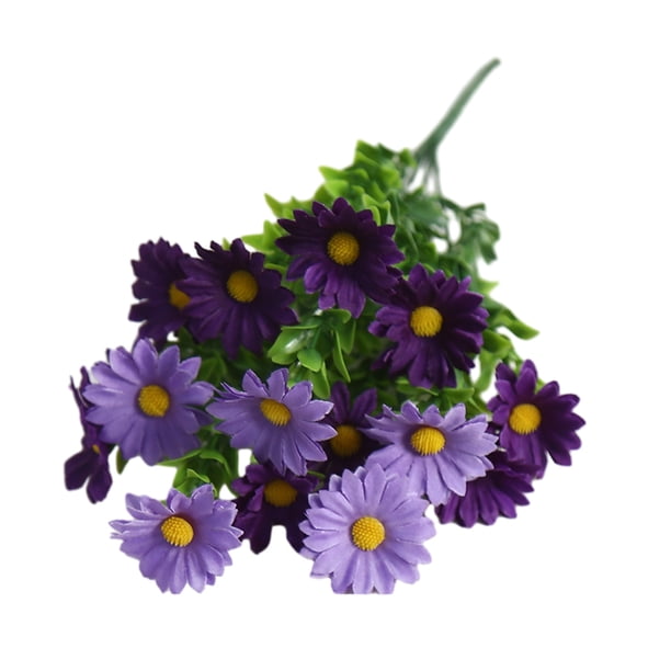 Ramo de flores artificiales con hojas verdes, realista, resistente a los rayos UV, de seda, para interior y exterior, jardín, patio, balcón, decoración del hogar.