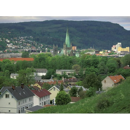 Town View from Kristiansten Festung Fortress, Trondheim, Norway Print Wall Art By Walter