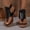 Black, variant on Women Solid Color Buckle Thick High Heel Wrap Roman Large Size Sandals Spring Summer Trendy Brown