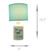 thumbnail image 4 of White and Blue Ceramic Swimming Mermaid Table Lamp with Fabric Shade, 4 of 4