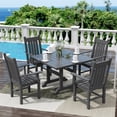 thumbnail image 2 of WestinTrends Malibu 5 Piece Outdoor Dining Set, All Weather Poly Lumber Patio Table and Chairs Furniture Set, 43" Square Dining Table with Umbrella Hole and 4 Arm Chairs, Gray, 2 of 8