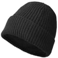thumbnail image 2 of Wool Knit Beanie with Fleece Lining, Winter Warm Hat for Men Women, Soft Skin-Friendly Foldable Ribbed Cuff Hat for Cold Weather, Skiing, Hiking, Commuting, Outdoor Headwear, 2 of 6