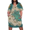 thumbnail image 2 of Mapa del supercontinente Pangea Vestido de bolsillo suelto Vestidos para eventos especiales Vestido de mujer Vestidos de noche elegantes de lujo para mujer, 2 of 7