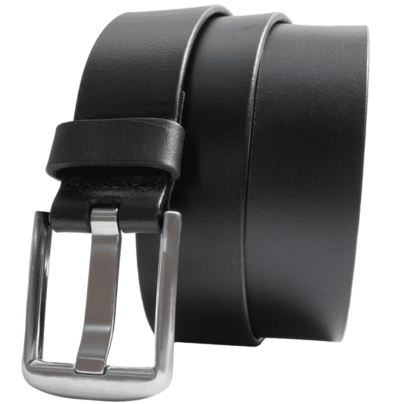 Black Wide Pin Men's Belt by Nickel Smart® - Casual Nickel-Free Belt, 1.5” Full Grain Leather Strap