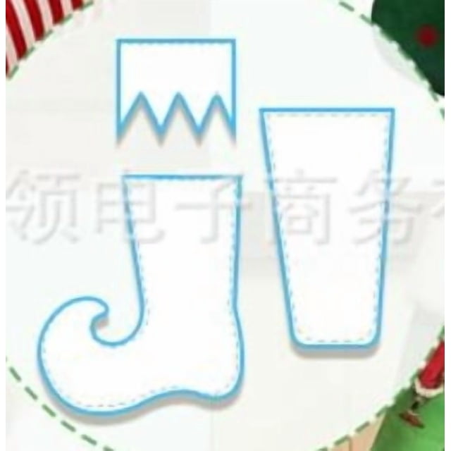 Shisuyan 3PCS Stocking Quilting Template: DIY Christmas Elf Stockings Acrylic Sewing Ruler for Patchwork Crafts Holiday Decorations