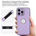 thumbnail image 7 of Logo View Design Compatible with iPhone 15 Pro Max Phone Case Luxury Diamond Plaid PU Leather Vintage Slim Non-Slip Soft Grip Shockproof Anti-fall Heavy Duty Protective Case Cover,Violet, 7 of 7