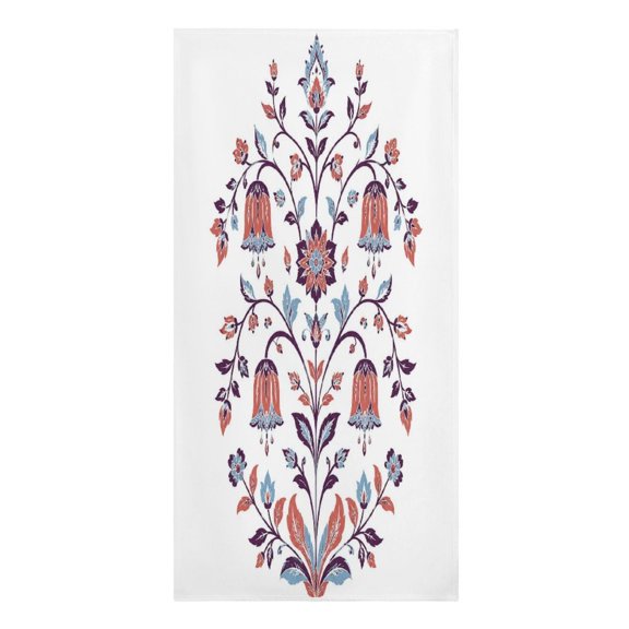 RKSupls Persian Bell Flower Ornament Microfiber Beach Towel Absorbent Compact Towels for Swimming Pool Beach Travel Things for Vacation Essentials Adult Gift,61.4×30.3Inch