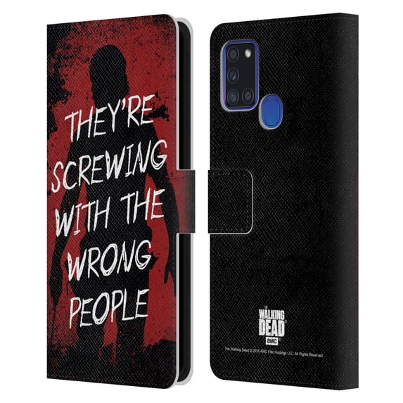 Head Case Designs Officially Licensed AMC The Walking Dead Rick Grimes Legacy Trust Leather Book Wallet Case Cover Compatible with Samsung Galaxy A21s (2020)