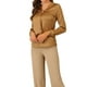 thumbnail image 4 of Camisa de oficina elegante de manga larga con cuello atado para mujer, XS, color caqui, 4 of 7