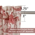 thumbnail image 3 of DriftAway Kitchen Curtains Toile Tier Linen Short Curtains Cafe 45 Inch Length for Living Room Bathroom Farmhouse French Country Vintage Printed Pattern Rod Pocket 2 Panels Red, 3 of 8