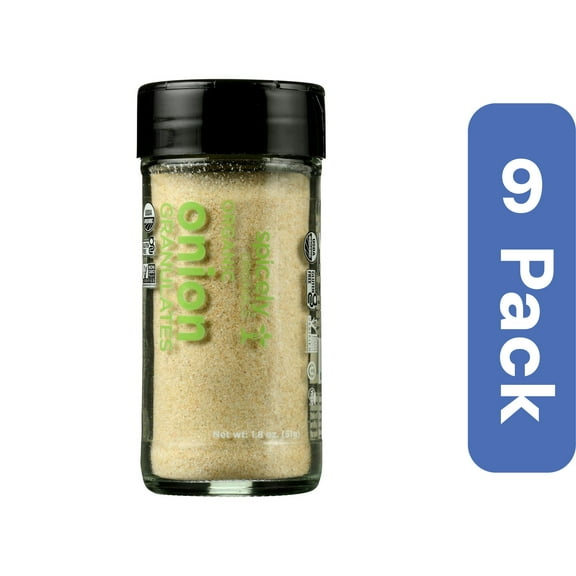 Spicely Organics Onion Granulated Spice Jar 1.8 oz (Pack of 9)