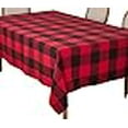 thumbnail image 3 of SARO 9025.R65140B 65 x 140 in. Rectangle Buffalo Plaid Check Pattern Design Cotton Tablecloth  Red, 3 of 4
