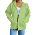 thumbnail image 3 of Womans Hoodies Green Zip Up Hoodies for Women Long Sleeve Tops Women's Hoodies Pullover Cute Hoodie XXXXL, 3 of 9
