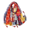 thumbnail image 1 of Ethnic Style Silk Scarf For With Wheat Tassel Fringe Soft Feel Shawl Wrap Beach Travel Silk Accessory, 1 of 4