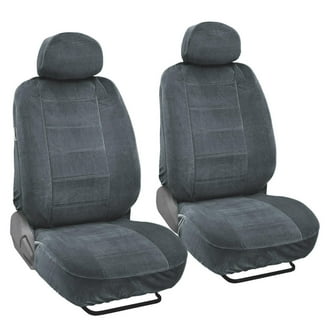 BDK PolyPro Car Seat Covers Full Set In Gray On Black, Front And
