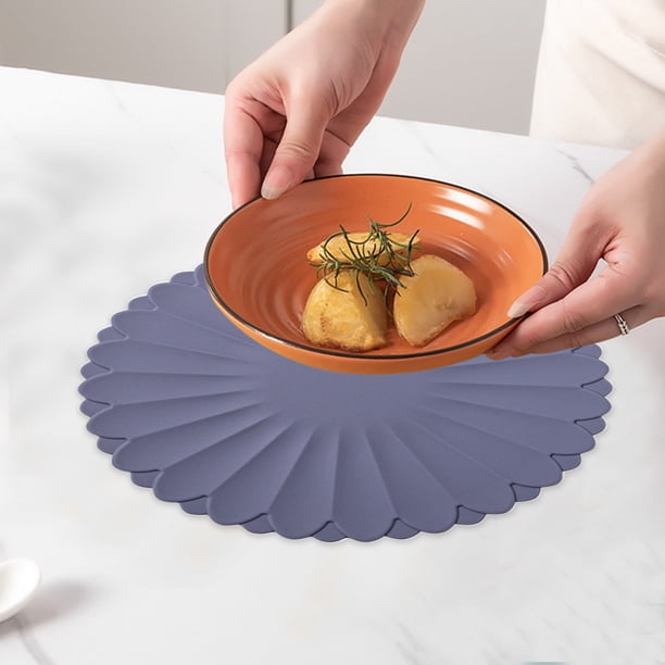 Fiudx Tapete de Comedor con Barrera Térmica de Tendencia Moderna, Elegante Material Aislante Resistente Al Calor, Diseño Floral de Girasol Amarillo, Protección Duradera para Platos Calientes, Fácil M