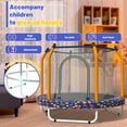 thumbnail image 4 of 55" Toddler Trampoline Indoor/Outdoor for Kids, Shinpt Mini Trampoline for Backyard, Recreational Trampoline with Basketball Hoop, Outdoor Toddler Toy with Enclosure Net, Indoor Bounce House for Gift, 4 of 9