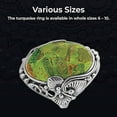 thumbnail image 4 of Sagefinds Genuine Green Turquoise and Antiqued Southwestern Style Sterling Silver Ring for Women - Size 10, 4 of 6