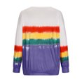 thumbnail image 6 of Womens Long Sleeve Crewneck Color Block Sweatshirt Tops Casual Striped Printed Loose Fit Shirts Blouses Tunic Tops, 6 of 7