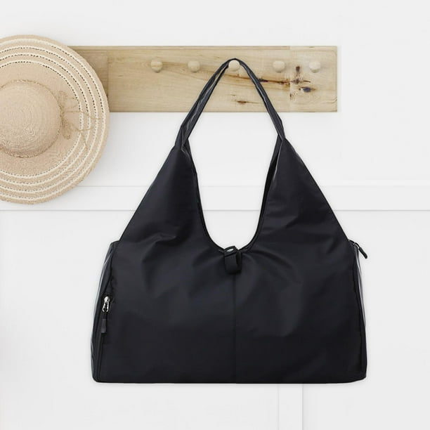 Bolso de hombro para mujer Yinane tela Oxford cierre de cremallera senderismo acampada Negro