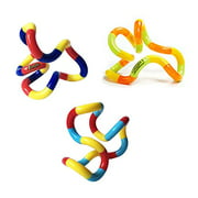 Tangle Jr. Brain Tools classic Sensory Fidget Toy, 3 Pack, carnival, Orange Yellow green, Light Blue Red Yellow