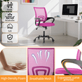 thumbnail image 2 of Mid Back Computer Chair Mesh Office Chair Height Adjustable Task Rolling Swivel Chair Comfortable Seat & Back Support Ergonomic Desk Chair with Armrest & 360 Degree Casters,Pink, 2 of 7