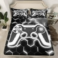 thumbnail image 2 of Erosebridal Teens Gamer Bed Sheets King,Geometric Honeycomb Bedding King Size,Hexagon Room Decorative,Super Cozy,4pcs, 2 of 7
