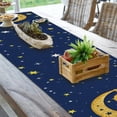 thumbnail image 3 of Ramadan Kareem Moon and Star Golden Table Runner Seasonal Eid Mubarak Decor Holiday Gathering Dinner Party Decorations, 3 of 4