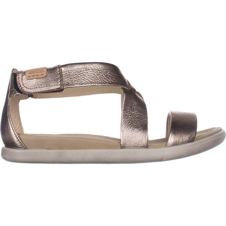 Womens ECCO Damara Flat Comfort Sandals, Warm Metallic - Walmart.com