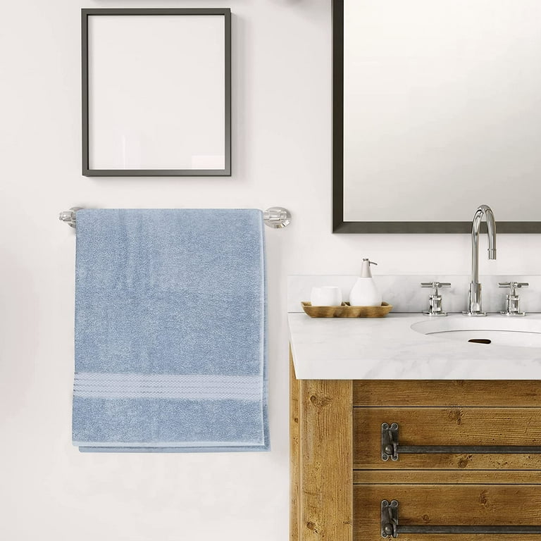 Blue Pack of 2 Large Bath Towels 100% Cotton 27x54 Highly Absorbent Soft