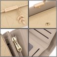 thumbnail image 3 of UTO Small Wallet for Women PU Leather Leaf Pendant Bifold Purse Card Holder Zipper Pocket Short Wallet(Light Yellow), 3 of 7