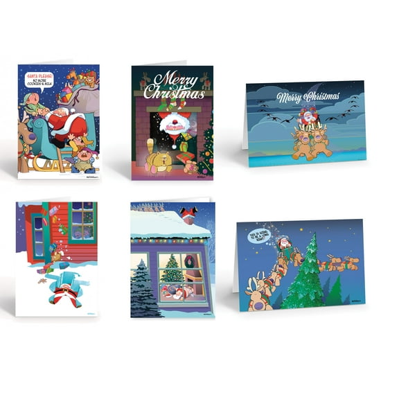 Funny Christmas Card Variety Pack - 18 Christmas Cards & 19 Envelopes Assortment