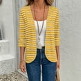 thumbnail image 7 of Women's Cardigan Jacket Baeitkot Women's Casual Striped Long-Sleeve Cardigan Jacket Yellow XL, 7 of 7