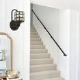 thumbnail image 2 of Vanity Art 1 Light Dimmable Matte Black Armed Sconce Lighting | Modern Fixtures Accent Wall Lights for Bedroom Entrance Doorway Dining Room Living Room Hallway Bathroom Scones S5001BK-BS01, 2 of 5